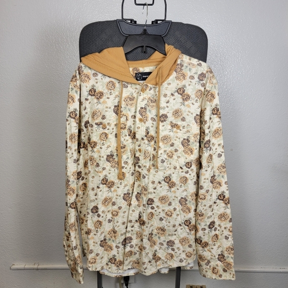 Original Use Beige/Tan Floral Hoodie with Brown Details Size XL - Picture 1 of 6